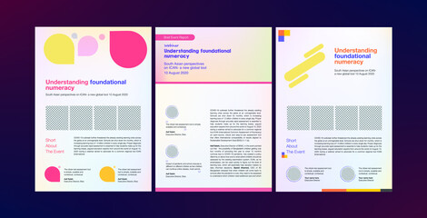 report design set. sodern report background design. template layout for flyer. concept with dynamic line shapes. vector background. cover design idea