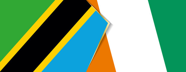 Tanzania and Ivory Coast flags, two vector flags.