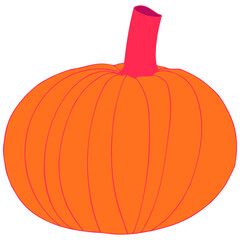 Orange pumpkin as a decorative element. Pumpkin for stickers.