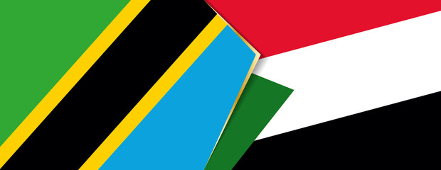 Tanzania and Sudan flags, two vector flags.