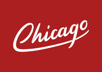 Chicago hand lettering with 3d style and shadows