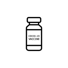 COVID-19 coronavirus vaccine vial vector icon