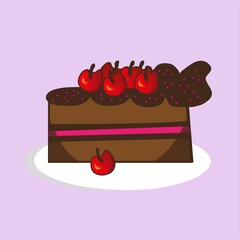chocolate cake with cherry