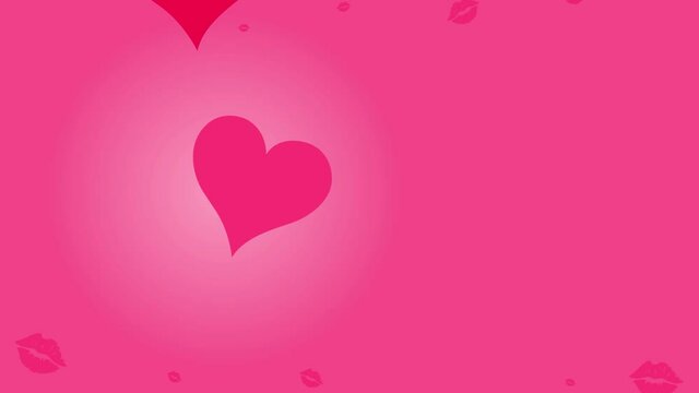 Happy Valentine Day lovely animated greeting with heart shapes. Beautiful love greeting clip for social media post.