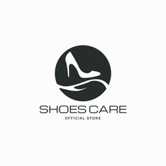 Shoes care. shoe and hand care logo design for company or store