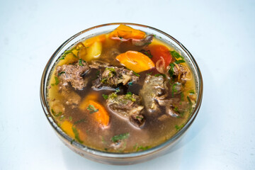 Home made rib soup