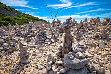 Telascica bay on Dugi Otok island stone desert statues view