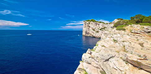 Fototapeta premium Kornati archipelago national park. Spectacular cliffs of Telascica bay above blue Adriatic sea