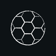 Naklejka premium Soccer ball chalk icon. Football. Customizable thin line contour symbols. Isolated vector outline illustrations.