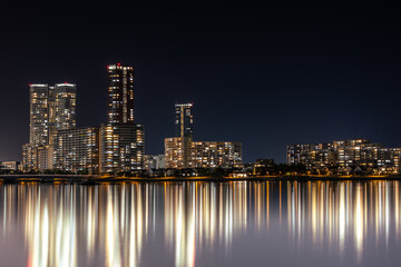 福岡市の海辺の夜景