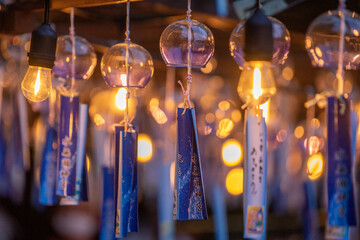大阪府三島郡島本町の神社・水無瀬神宮の風鈴祭り「招福の風」のライトアップ