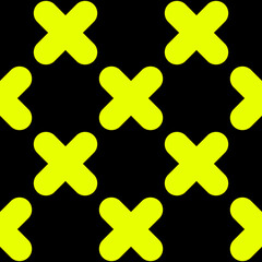 Yellow crosses and black background. Vector.