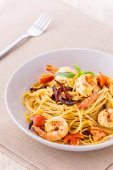 Spaghetti Spicy Dried Chilly with Shrimp