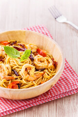 Spaghetti Spicy Dried Chilly with Shrimp