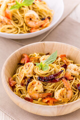 Spaghetti Spicy Dried Chilly with Shrimp