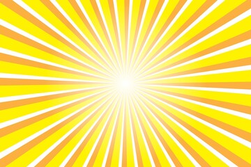 Abstract yellow background with sun ray. Summer vector illustration