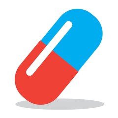Simple icon of medicine capsule pill. Vector