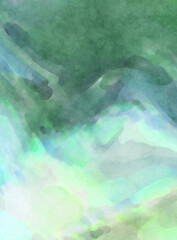 Fototapeta premium Modern painting of soothing brush strokes resembling alcohol inks. Watercolor abstract painting with pastel colors for poster, wall art, banner, card, book cover or packaging.