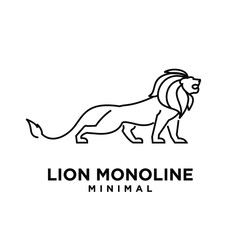minimal monoline lion vector logo design