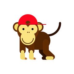 Flat design monkey vector graphics