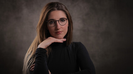 Young pretty woman in her mid 20s - portrait shot - studio photography