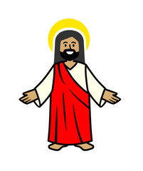 Christianity. Cute Jesus Christ cartoon vector design.