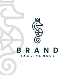 seahorse king logo vector illustration © alexander 137