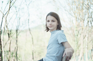 portrait of a boy standing outdoor