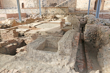 Ancient foundations in Salobrena Castle , Spain	