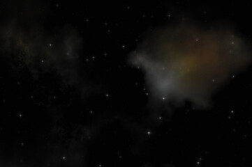 Naklejka premium Star field in galaxy space with colorful nebula. Sci fi background of deep space. Ethereal wallpaper.