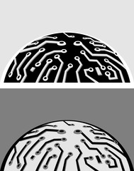 Circuit Technology Sphere Silhouette Set