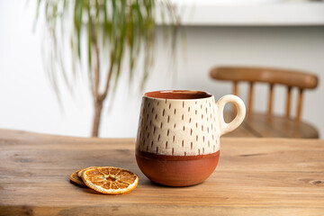cup of coffee with ceramic coffee cup