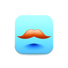 Hair Mustache Logo Vector Symbol Design Style