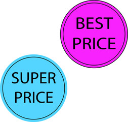 Set Super Price and Best Price sticker, super sale	
