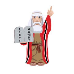 Moses with the tables of the Covenant. Vector clip art