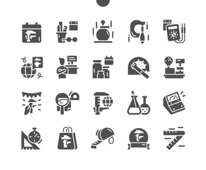 World Metrology Day 20 May. Scientist, multimeter and micrometer. Calendar. Twentieth of april. Holiday. Scientific discoveries. Vector Solid Icons. Simple Pictogram