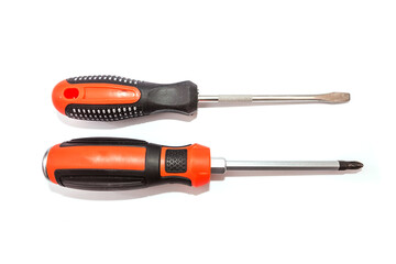 two screwdrivers isolated on white