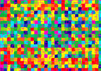 seamless pattern, bright design background, digital, pixels, squares, mosaic, geometric, stained glass, yellow, red, blue, green, color, tile, glass, abstract, surface, texture, paper, 