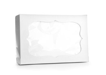 Blank paper box on white background