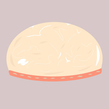 Mushmellow biscuit icon. Creative illustration. Colorful sketch. Idea for decors, logo, patterns, papers, covers, gifts, summer and spring holidays, sweet food themes. Isolated vector art.