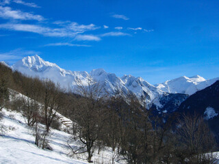 snow covered mountains in the alps