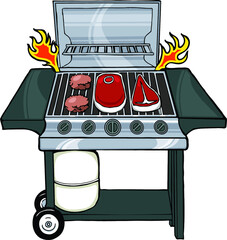 A gas grill