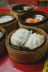 Chinese Yumcha Dimsum Set in bamboo container 