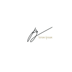 Initial handwriting or handwritten logo for identity