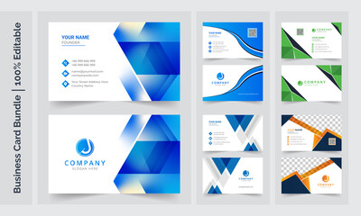 Business cards templates. Modern business cards. Business card with photo, business card photography, business card layout. Blue business card, Orange business card, Yellow business card, Red business