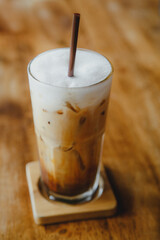 iced coffee with ice and cream