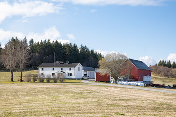 Fototapeta na wymiar Old farmhouse in the countryside, Torget ,Helgeland,Nordland county,Norway,scandinavia,Europe
