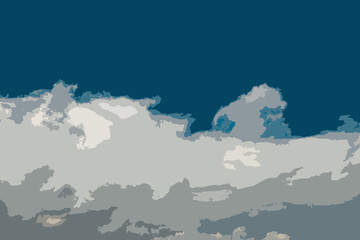 white cumulus clouds on blue sky, background for lettering