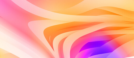 Abstract background with colorful gradient. Vibrant graphic wallpaper with stripes design. Fluid 2D illustration of modern movement.