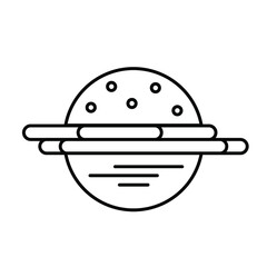 Vector icon, food illustration, round shape burger with cutlet